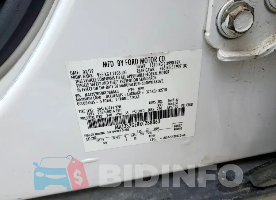 MAJ3S2GE8KC288863 Photo# 12