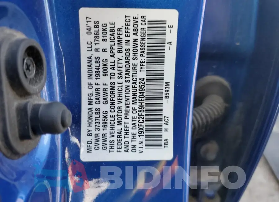 19XFC2F59HE049524 Photo# 12
