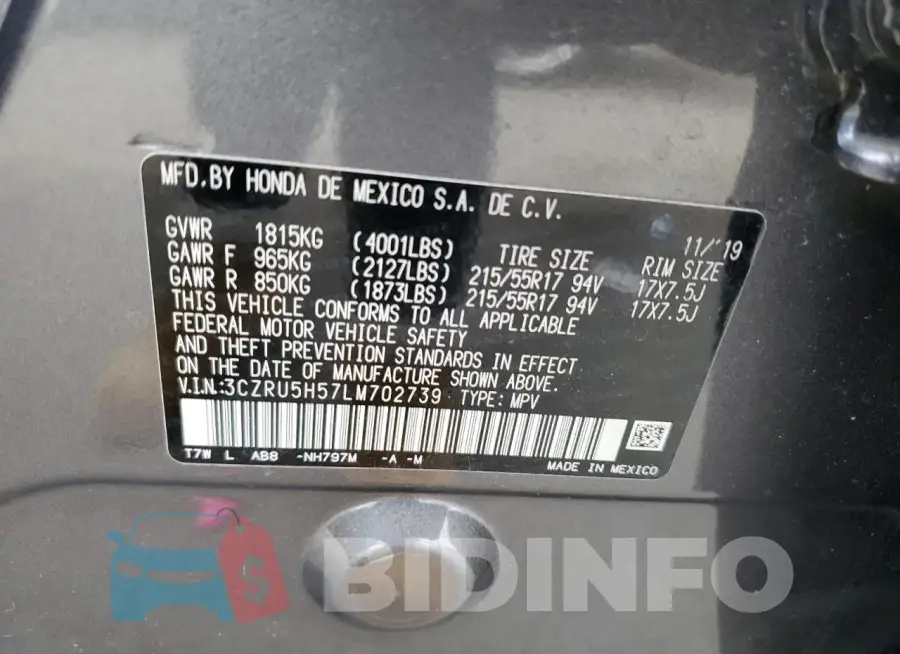 3CZRU5H57LM702739 Photo# 12