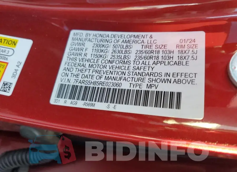 7FARS5H85RE023060 Photo# 12