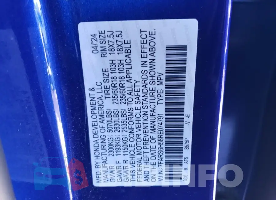 7FARS6H58RE074791 Photo# 13