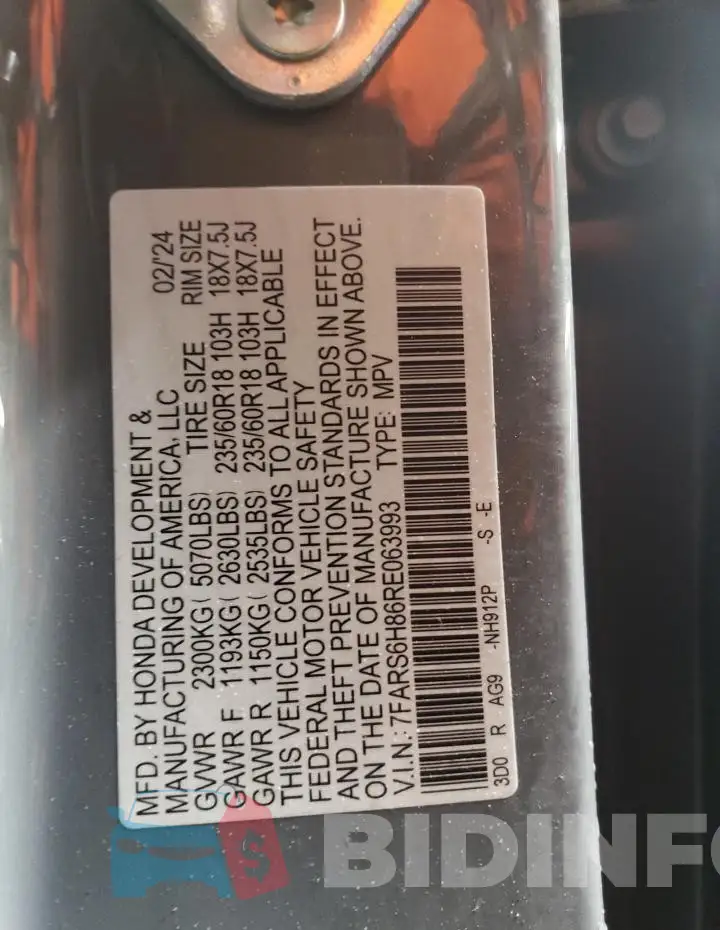 7FARS6H86RE063993 Photo# 12
