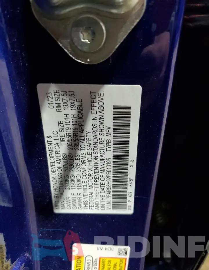7FARS6H92PE010195 Photo# 14
