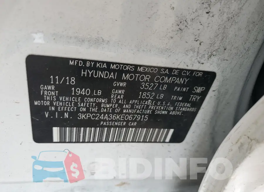 3KPC24A36KE067915 Photo# 12