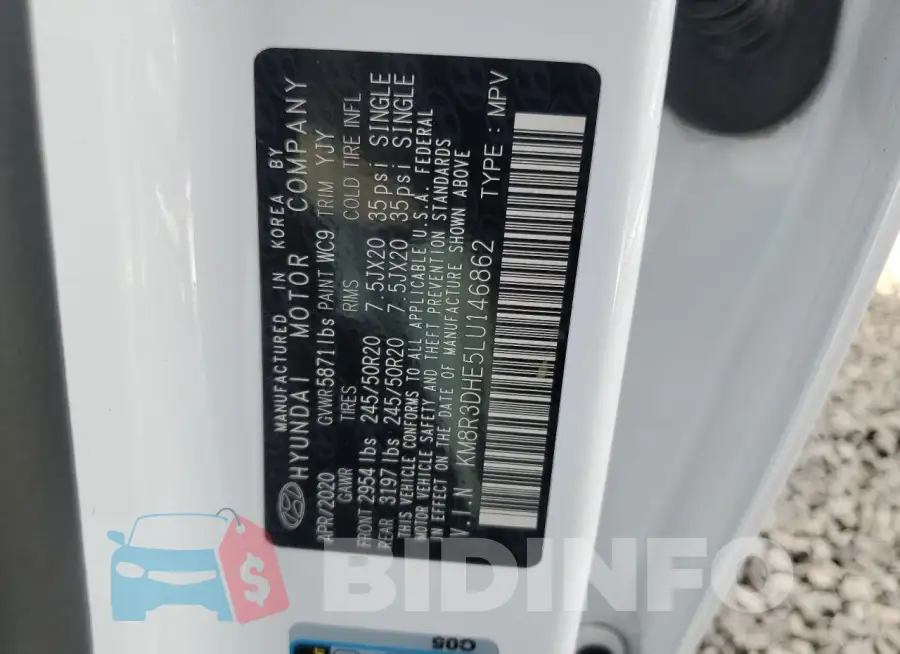KM8R3DHE5LU146862 Photo# 12