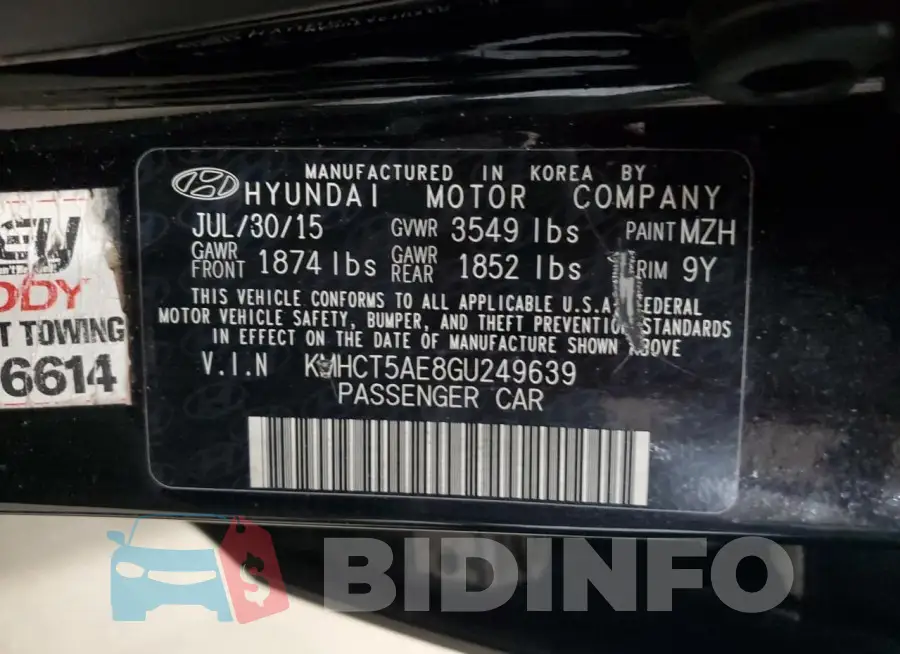 KMHCT5AE8GU249639 Photo# 12