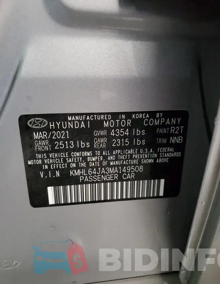 KMHL64JA3MA149508 Photo# 13