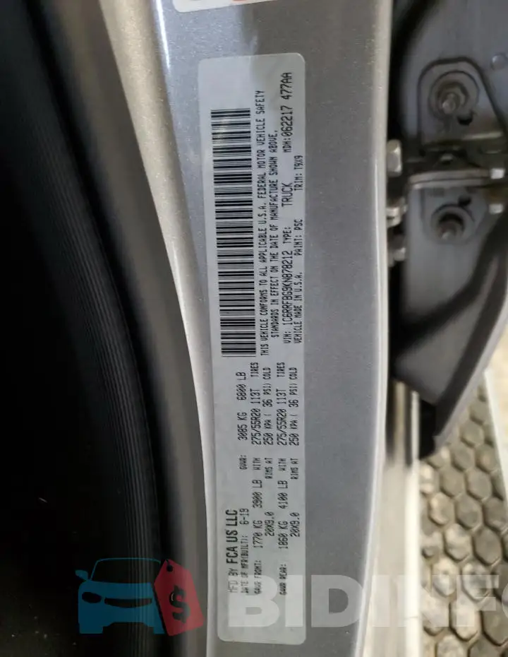 1C6RRFBG9KN878212 Photo# 12