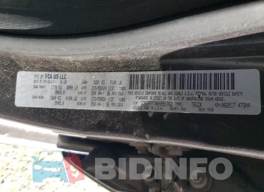 1C6SRFFTXKN591762 Photo# 13