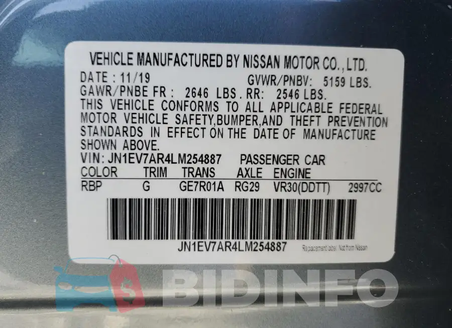 JN1EV7AR4LM254887 Photo# 12