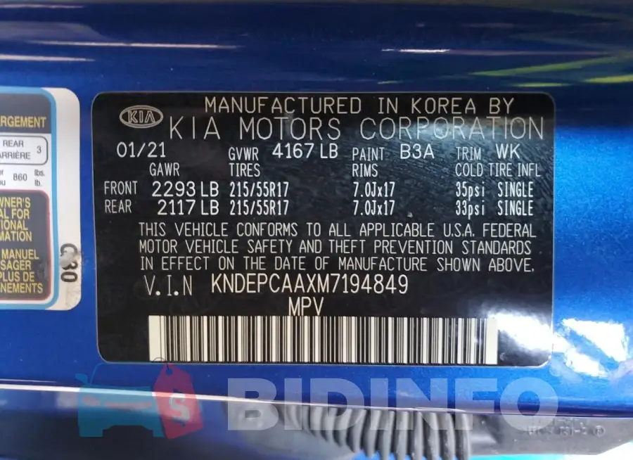 KNDEPCAAXM7194849 Photo# 12