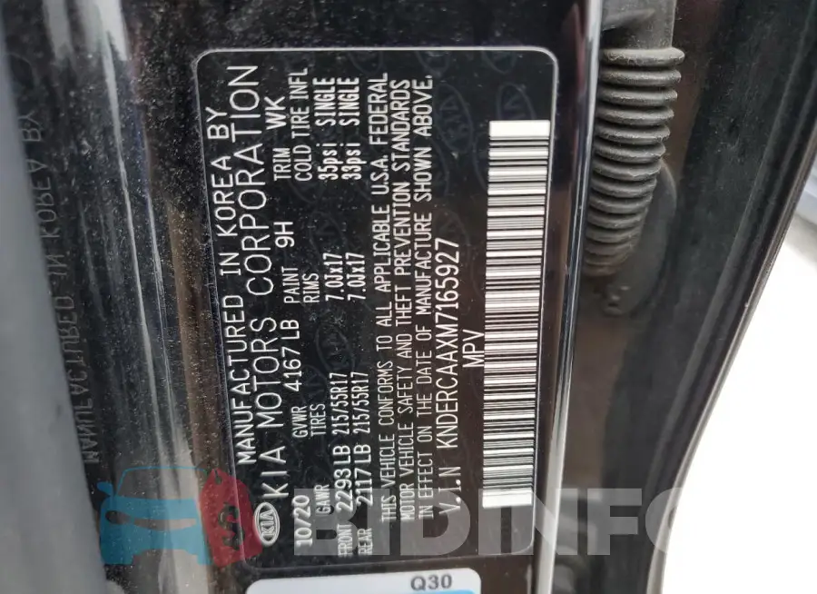 KNDERCAAXM7165927 Photo# 14