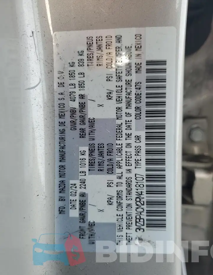 3MZBPACM2RM418107 Photo# 12
