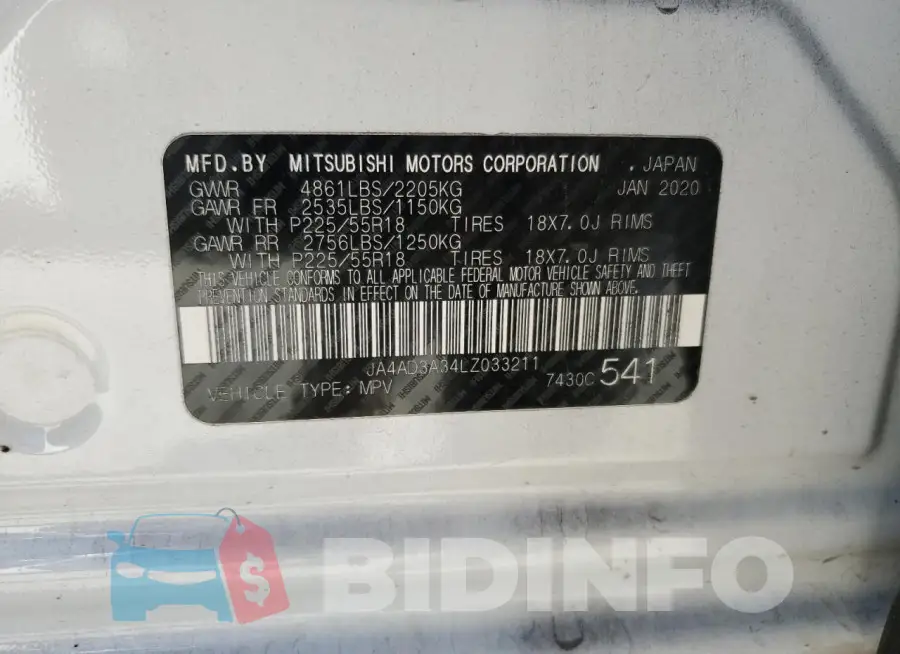 JA4AD3A34LZ033211 Photo# 13