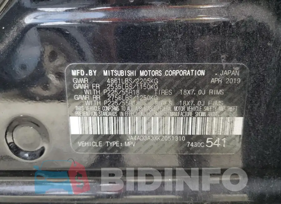 JA4AD3A3XKZ051310 Photo# 13