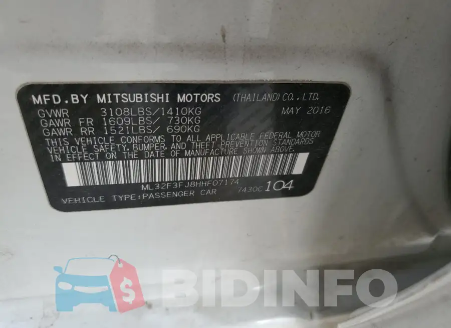 ML32F3FJ8HHF07174 Photo# 12