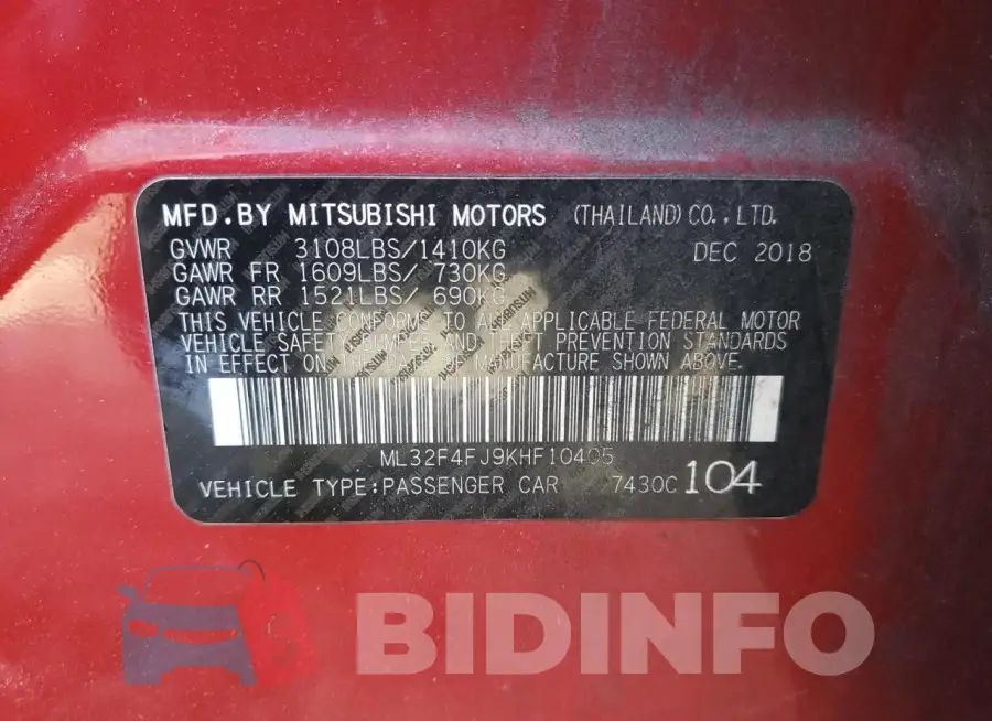 ML32F4FJ9KHF10405 Photo# 13