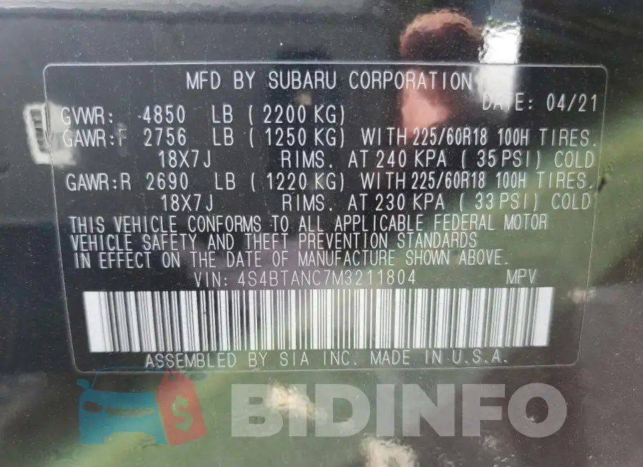 4S4BTANC7M3211804 Photo# 14