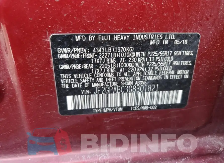 JF2GPABC3G8301821 Photo# 13