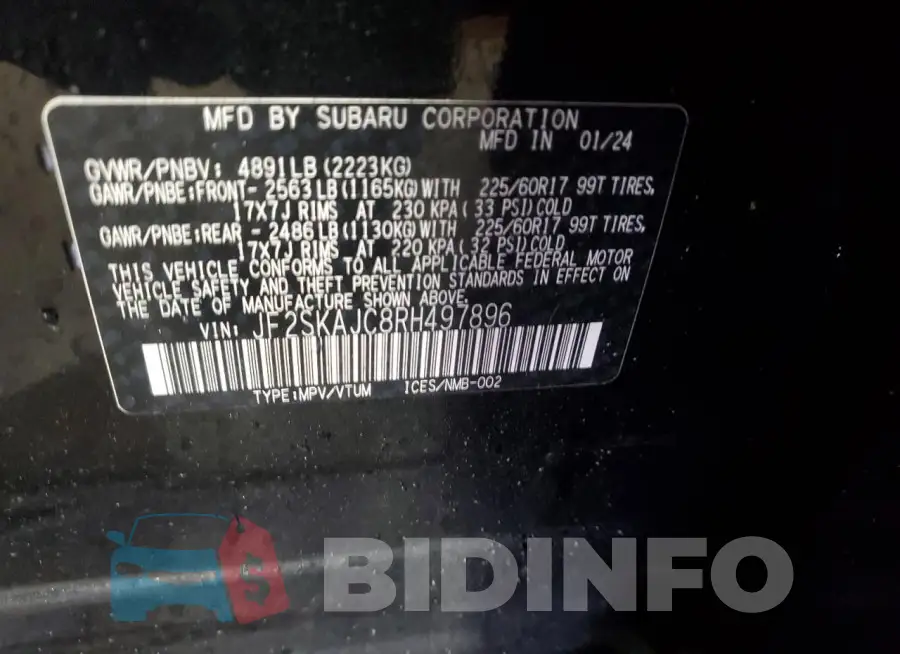 JF2SKAJC8RH497896 Photo# 13