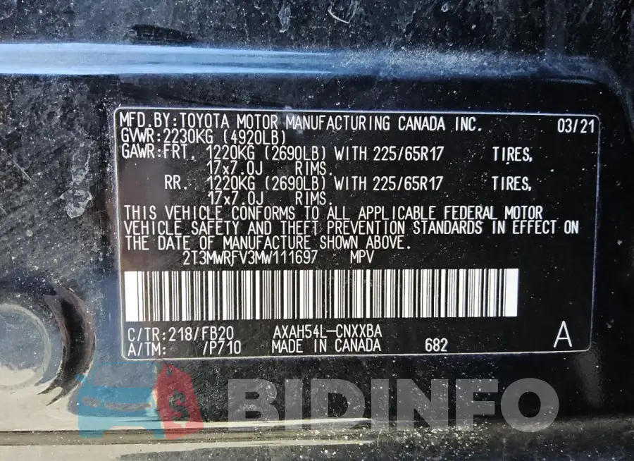 2T3MWRFV3MW111697 Photo# 13