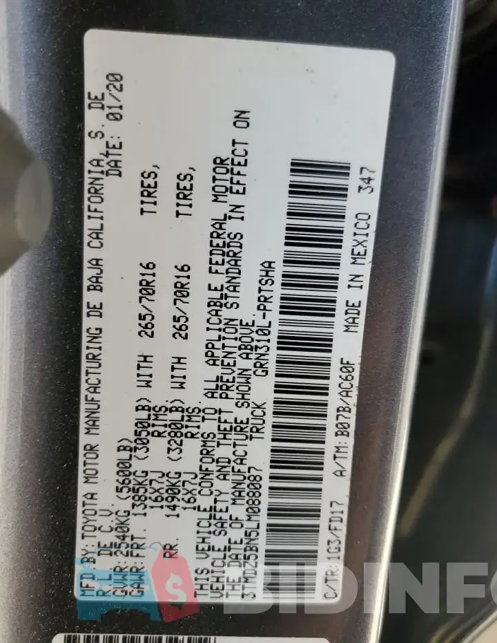 3TMDZ5BN5LM088087 Photo# 12