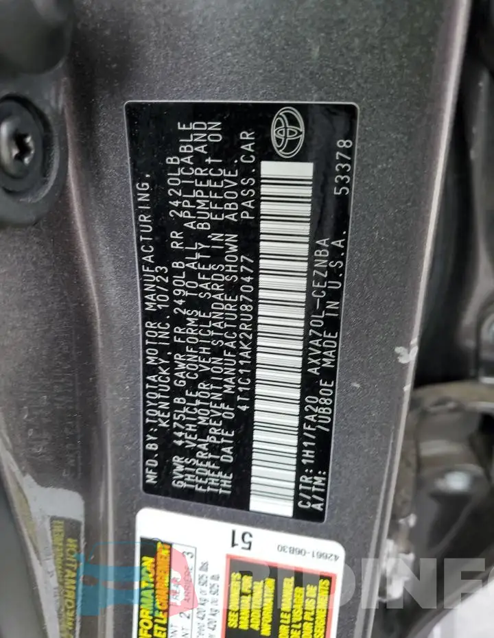 4T1C11AK2RU870477 Photo# 12