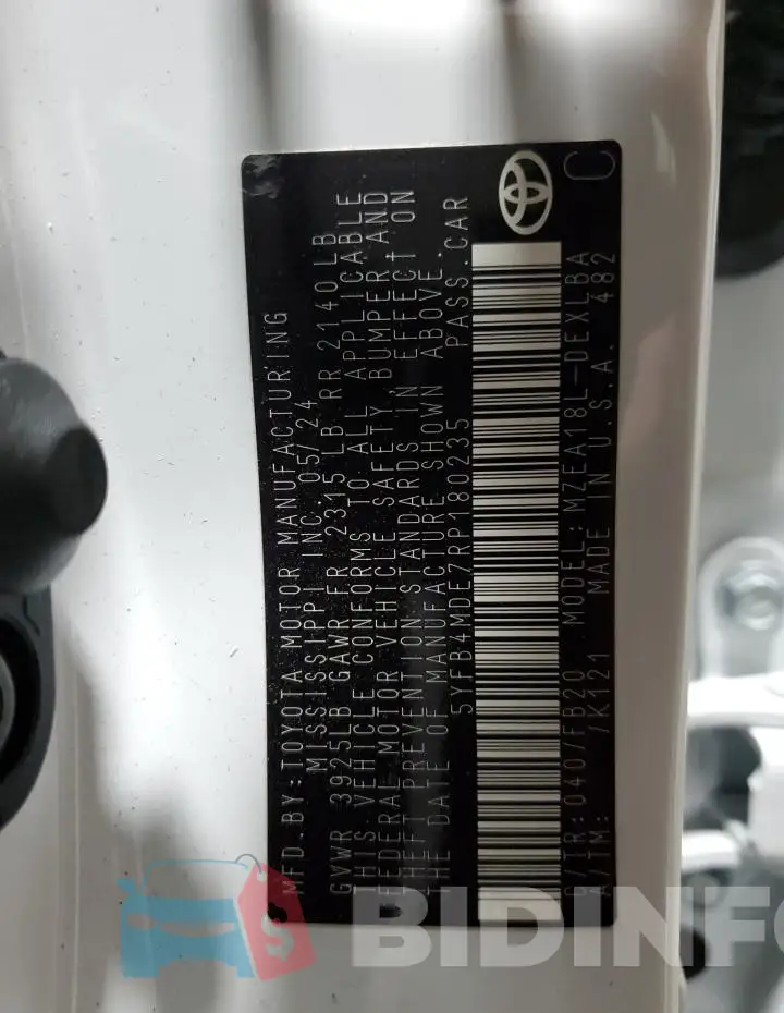 5YFB4MDE7RP180235 Photo# 12