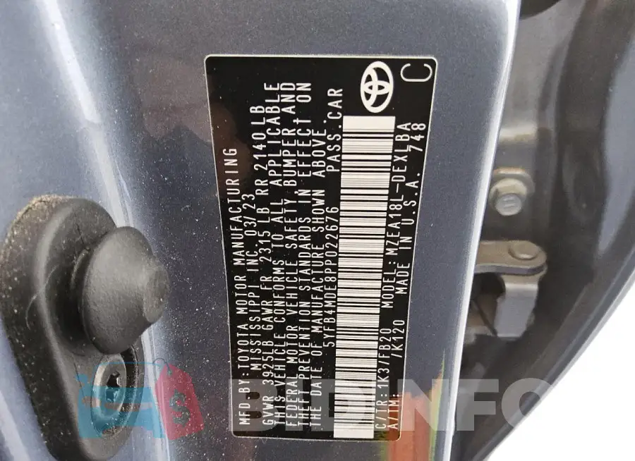 5YFB4MDE8PP022676 Photo# 13