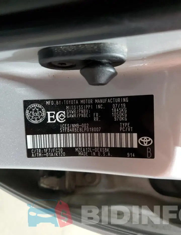 5YFB4RBE8LP018007 Photo# 12