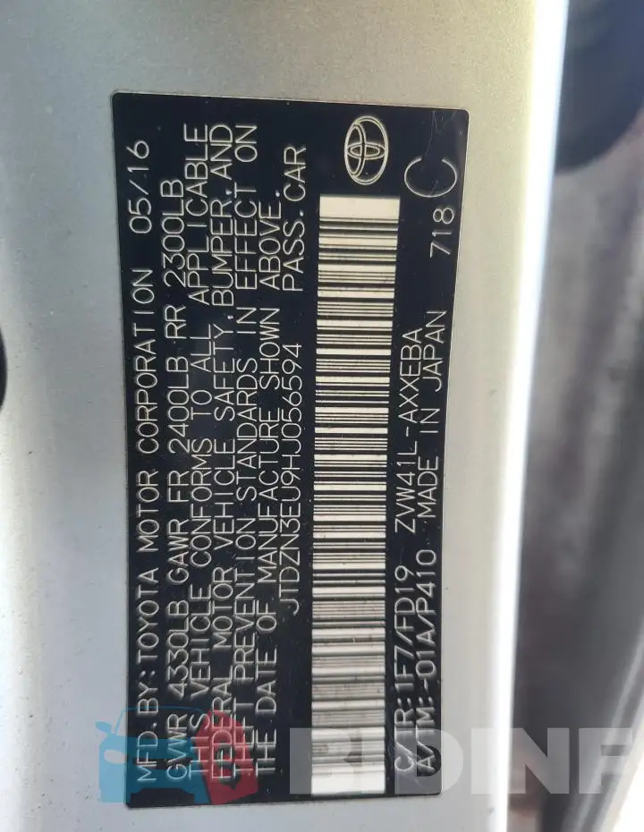 JTDZN3EU9HJ056594 Photo# 12