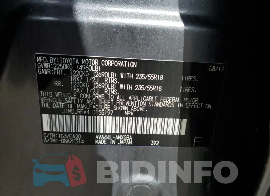 JTMDJREV4JD155197 Photo# 12