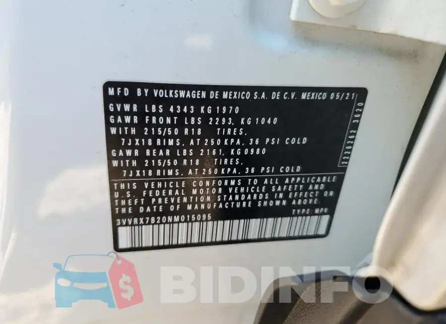 3VVRX7B20NM015095 Photo# 13