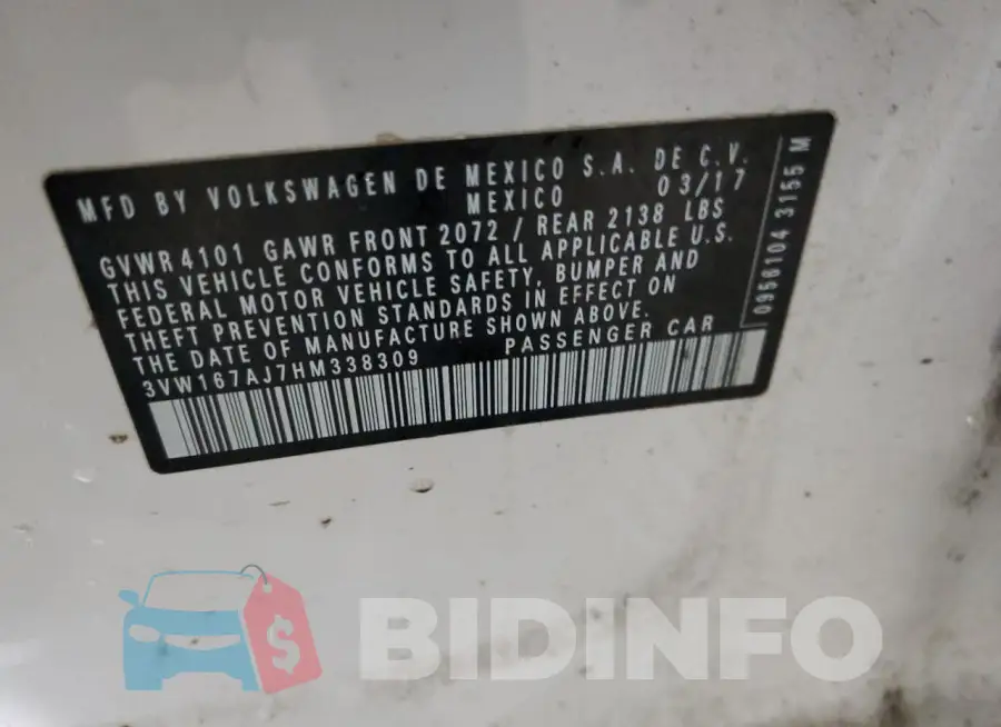 3VW167AJ7HM338309 Photo# 13