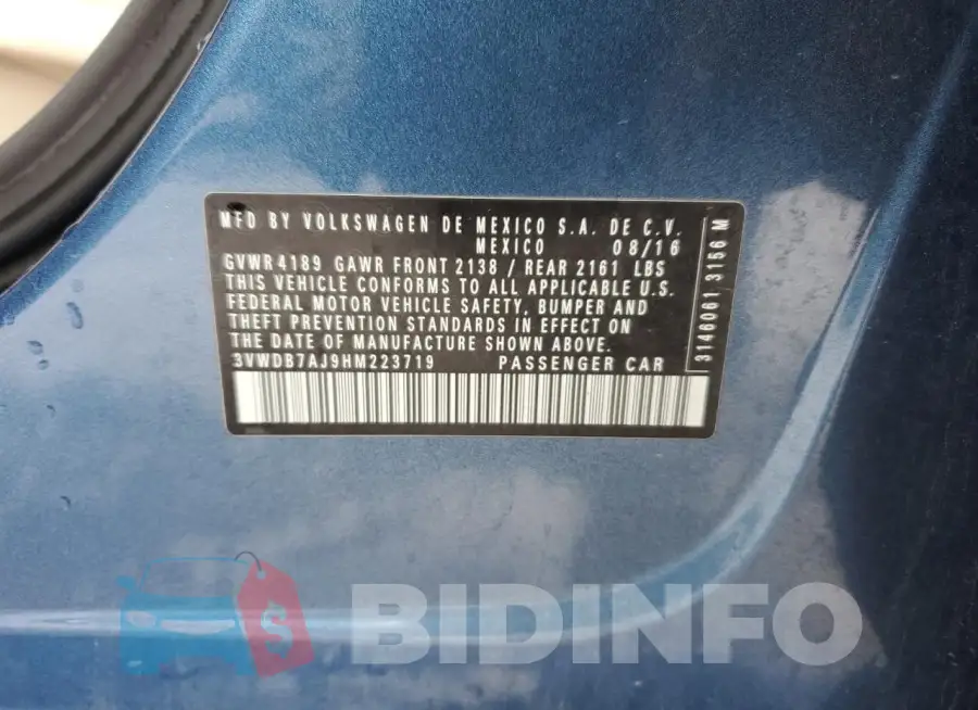 3VWDB7AJ9HM223719 Photo# 13