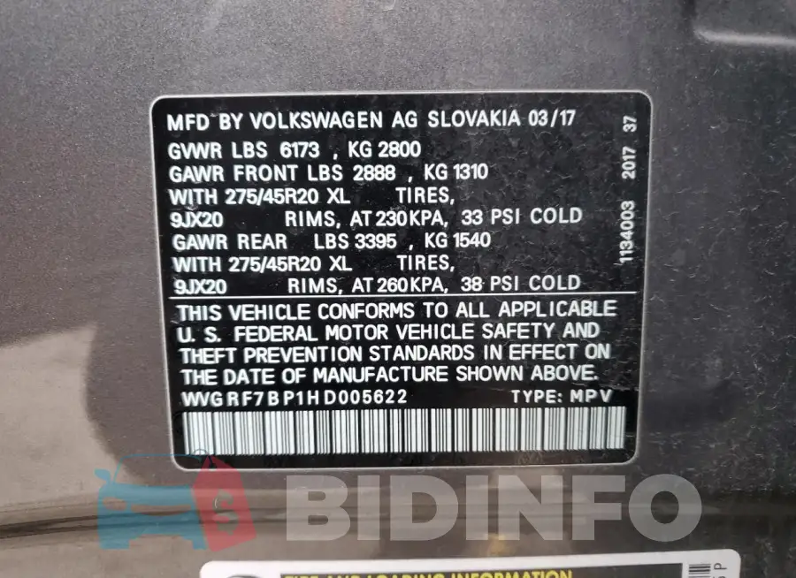WVGRF7BP1HD005622 Photo# 13