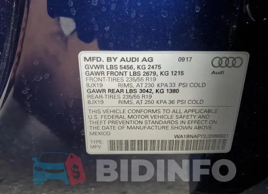 WA1BNAFY2J2066921 Photo# 13