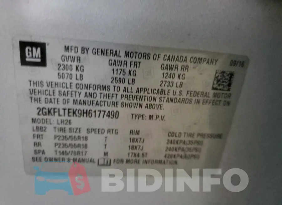 2GKFLTEK9H6177490 Photo# 13