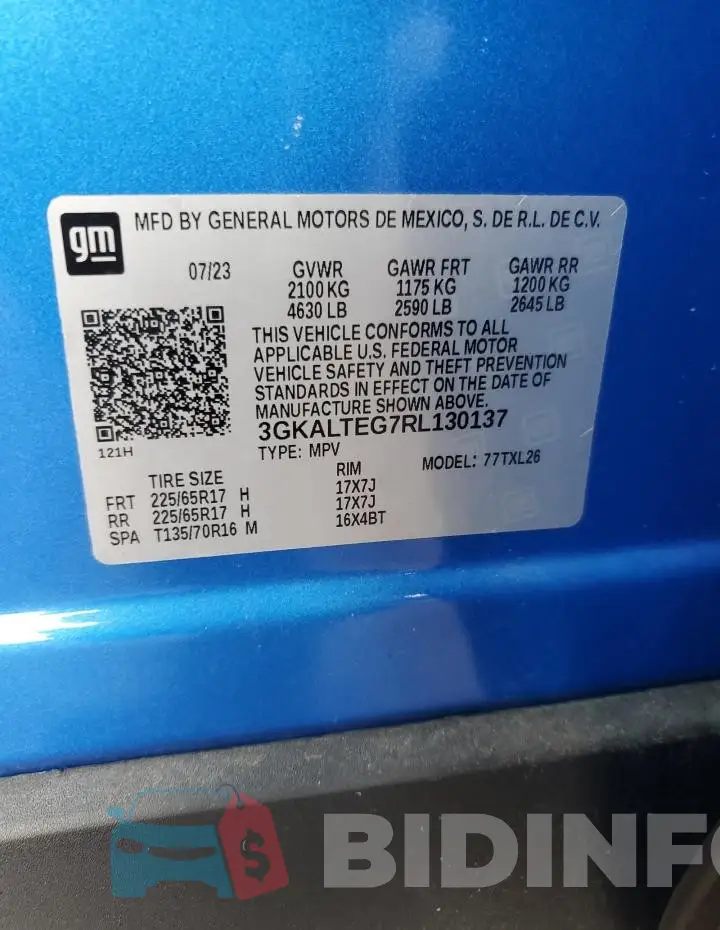 3GKALTEG7RL130137 Photo# 13