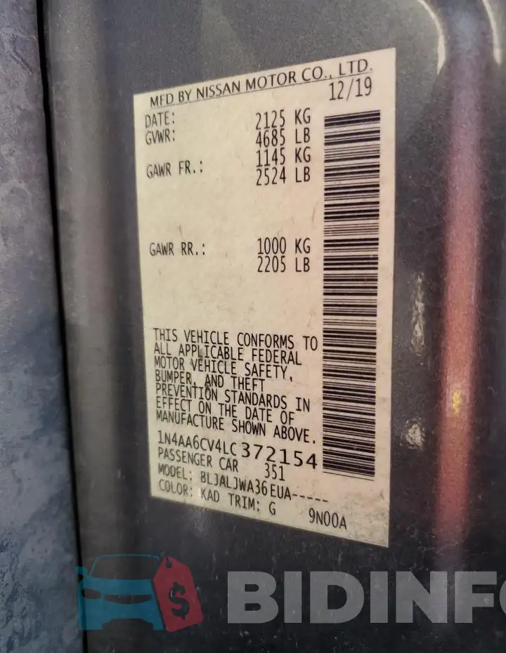 1N4AA6CV4LC372154 Photo# 12