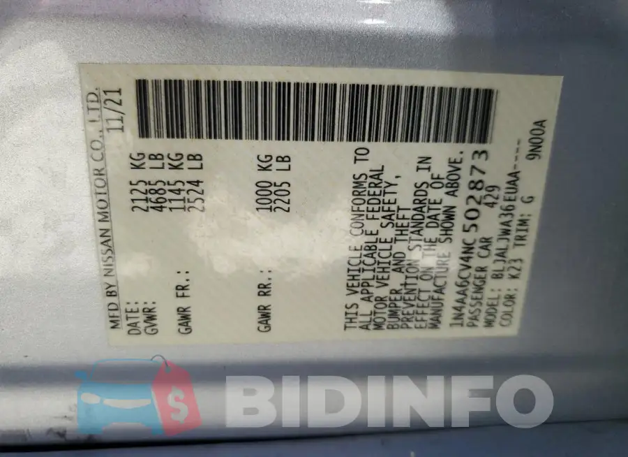 1N4AA6CV4NC502873 Photo# 12