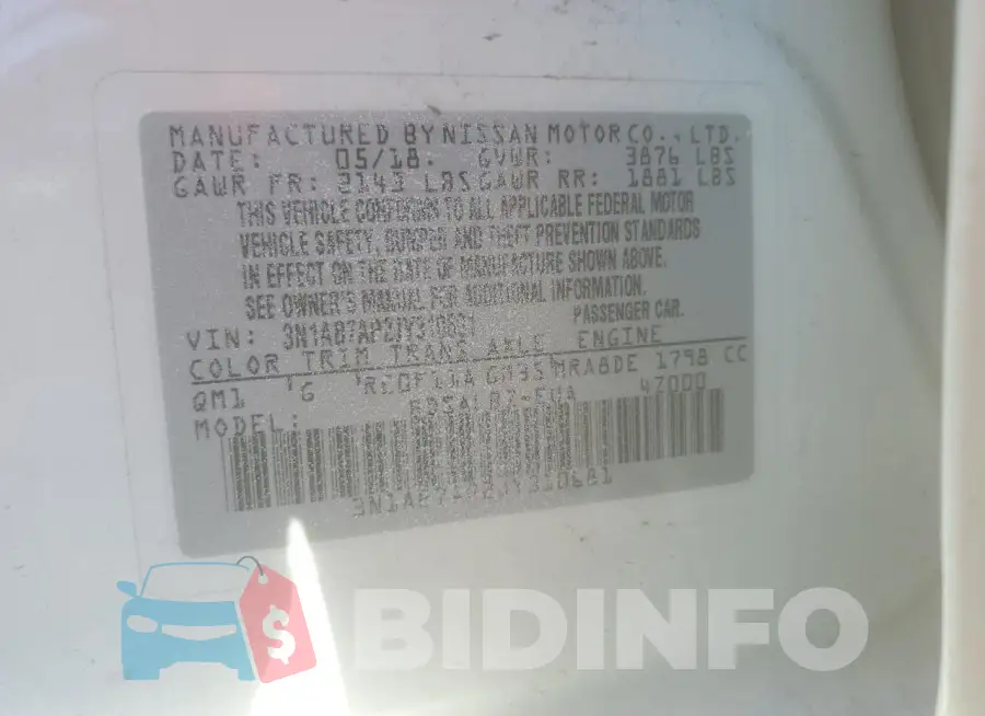 3N1AB7AP2JY310681 Photo# 12