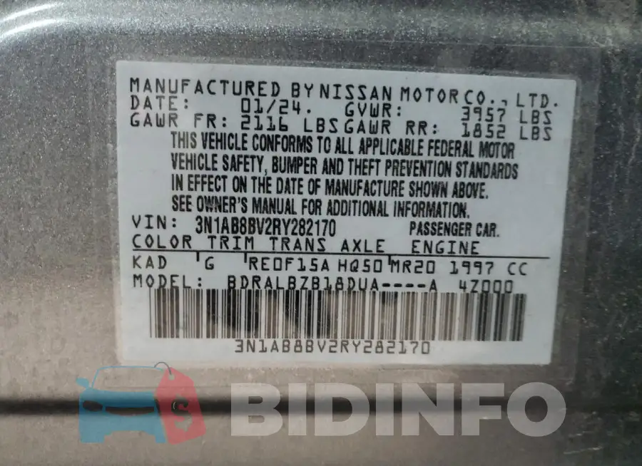 3N1AB8BV2RY282170 Photo# 12