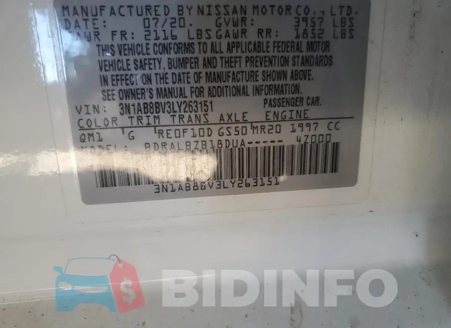 3N1AB8BV3LY263151 Photo# 12