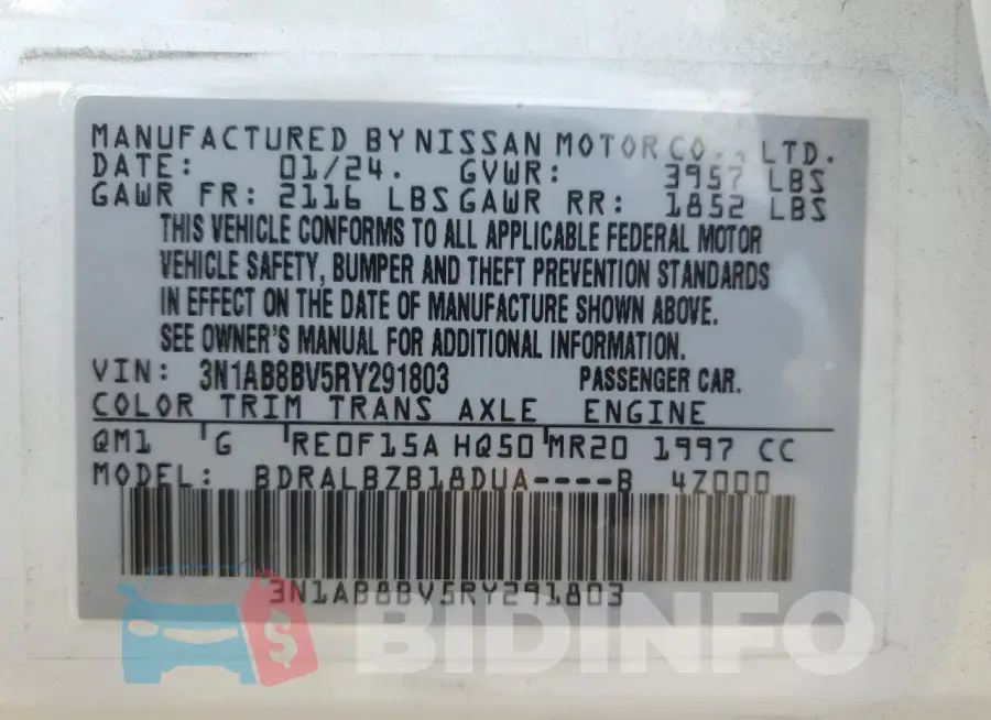 3N1AB8BV5RY291803 Photo# 12