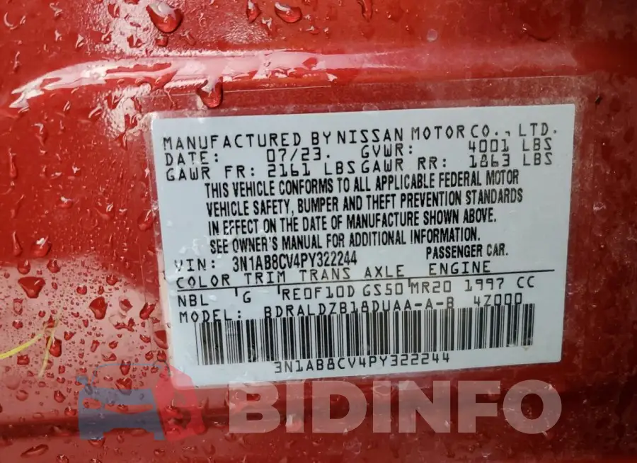 3N1AB8CV4PY322244 Photo# 12