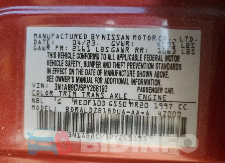 3N1AB8CV5PY268193 Photo# 13
