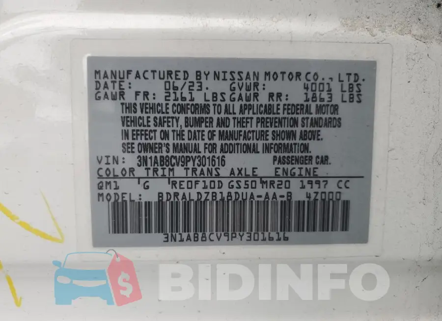 3N1AB8CV9PY301616 Photo# 13