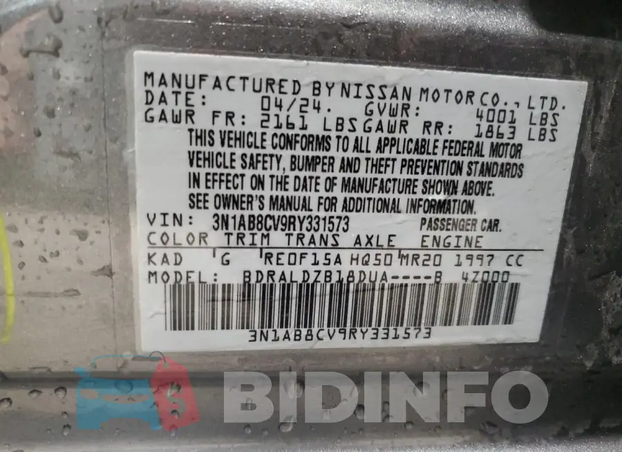 3N1AB8CV9RY331573 Photo# 12