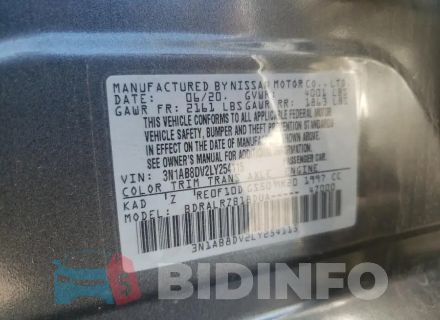 3N1AB8DV2LY254115 Photo# 12